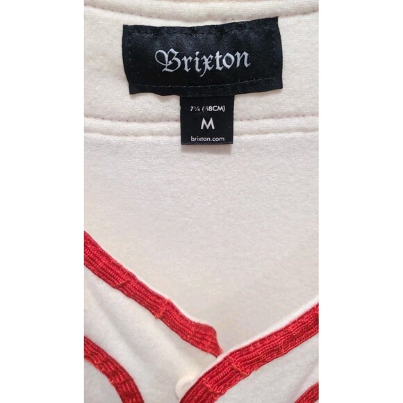 Brixton WooL Baseball Jersey Embroidered Logo Varsity Grunge Med Rock - Picture 4 of 8